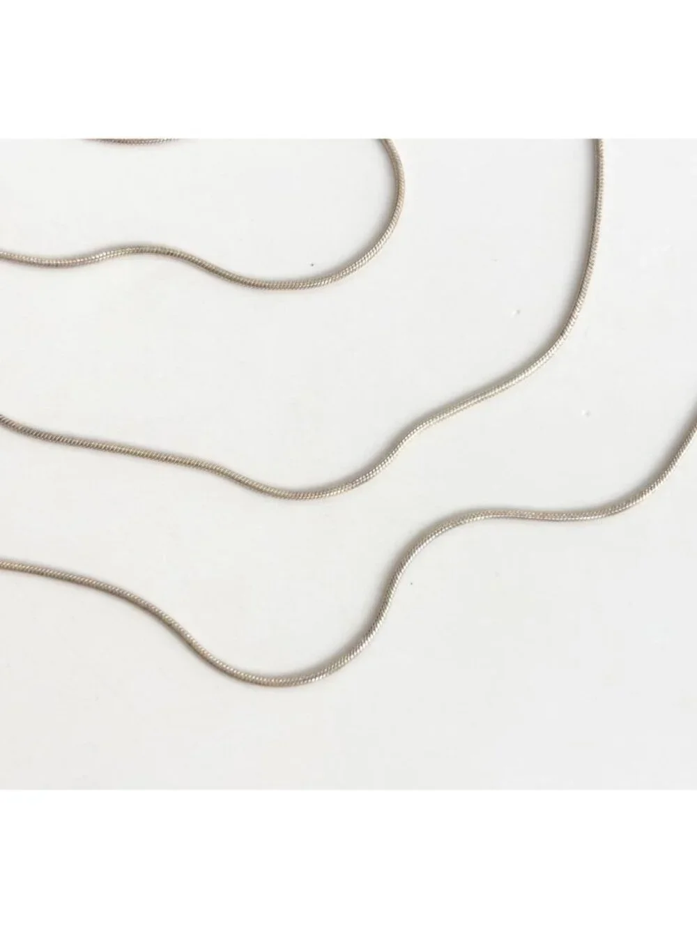Snake Chain Sterling Silver 925 Minimalist Classic Vintage Necklace - 23